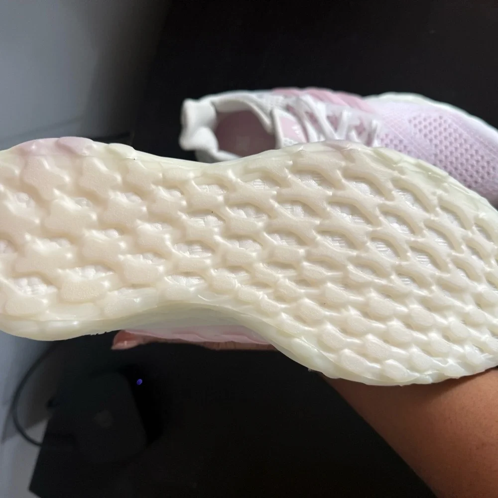 adidas Women's Light Pink and Cream Sneakers - Picture 6 of 10